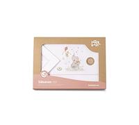 various Juego De Sábanas para Cuna 60 x 120 cm, Bebe Primavera y Otoño Tipo 100% Algodón Extrasuave Fafricado en España-INTERBABY (Bajera+encimera+Funda Almohada)-Elefante Blanco/Rosa