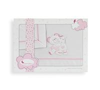 various Juego De Sábanas para Cuna 60 x 120 cm, Bebe Primavera y Otoño Tipo 100% Algodón Extrasuave Fafricado en España-INTERBABY(Bajera+encimera+Funda Almohada)-Pony Blanco/Rosa