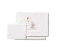 various Juego De Sábanas para Cuna 60 x 120 cm, Bebe Primavera y Otoño Tipo 100% Algodón Extrasuave Fafricado en España-INTERBABY(Bajera+encimera+Funda Almohada)-Erefante Blanco/Rosa