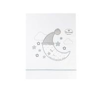 various Juego De Sábanas para Cuna 60 x 120 cm, Bebe Primavera y Otoño Tipo 100% Algodón Extrasuave Fafricado en España-INTERBABY(Bajera+encimera+Funda Almohada)-Luna Blanco/Gris