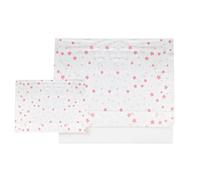 various-Juego De Sábanas para Cuna 60 x 120 cm, Ropa de Cuna,100% Algodón Extrasuave Fafricado en Europeo-(Bajera+encimera+Funda Almohada) Estampado Estrella Rosa/Blanco