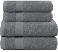 various Juego de Toallas de Antracita Premium de 4 Piezas 100% Algodón de 500gsm, Ideal para baño y Piscina, Resistentes, Suaves y Absorbentes(2xDucha 70x130cm, 2xLavado 50x90cm)