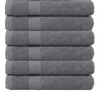 various Juego de Toallas de Antracita Premium de 6 Piezas 100% Algodón de 500gsm, Ideal para baño y Piscina, Resistentes, Suaves y Absorbentes(6xLavado 50x90cm)