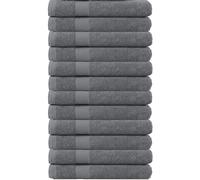 various Juego de Toallas de Antracita Premium de12 Piezas 100% Algodón de 500gsm, Ideal para baño y Piscina, Resistentes, Suaves y Absorbentes(12xLavado 30x50cm)