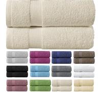 various Juego de Toallas de Beige Premium de 2 Piezas 100% Algodón de 500gsm, Ideal para baño y Piscina, Resistentes, Suaves y Absorbentes(2xDucha 70x130cm)