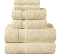 various Juego de Toallas de Camel Premium de 6 Piezas 100% Algodón de 500gsm, Ideal para baño y Piscina, Resistentes, Suaves y Absorbentes(2xDucha, 2xLavadoy 2xTocador)