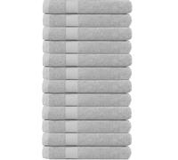 various Juego de Toallas de Gris Plata Premium de12 Piezas 100% Algodón de 500gsm, Ideal para baño y Piscina, Resistentes, Suaves y Absorbentes(12xLavado 30x50cm)