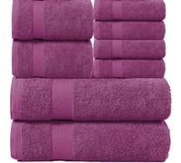 various Juego de Toallas de Malva Premium de 8 Piezas 100% Algodón de 500gsm, Ideal para baño y Piscina, Resistentes, Suaves y Absorbentes(2xDucha, 2xLavadoy 4xTocador)