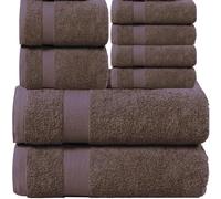 various Juego de Toallas de Marron Premium de 6 Piezas 100% Algodón de 500gsm, Ideal para baño y Piscina, Resistentes, Suaves y Absorbentes(2xDucha, 2xLavadoy 2xTocador)