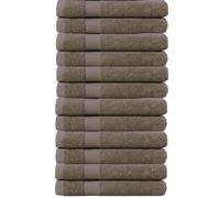 various Juego de Toallas de Marron Premium de12 Piezas 100% Algodón de 500gsm, Ideal para baño y Piscina, Resistentes, Suaves y Absorbentes(12xLavado 30x50cm)