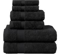 various Juego de Toallas de Negra Premium de 6 Piezas 100% Algodón de 500gsm, Ideal para baño y Piscina, Resistentes, Suaves y Absorbentes(2xDucha, 2xLavadoy 2xTocador)