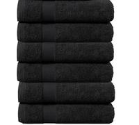various Juego de Toallas de Negra Premium de 6 Piezas 100% Algodón de 500gsm, Ideal para baño y Piscina, Resistentes, Suaves y Absorbentes(6xLavado 50x90cm)