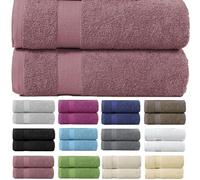 various Juego de Toallas de Rosa Premium de 2 Piezas 100% Algodón de 500gsm, Ideal para baño y Piscina, Resistentes, Suaves y Absorbentes(2xDucha 70x130cm)