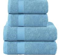 various Juego de Toallas de Tuquesa Premium de 4 Piezas 100% Algodón de 500gsm, Ideal para baño y Piscina, Resistentes, Suaves y Absorbentes(2xDucha 70x130cm, 2xLavado 50x90cm)