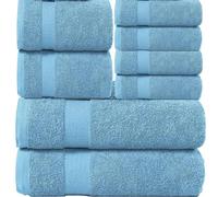various Juego de Toallas de Tuquesa Premium de 8 Piezas 100% Algodón de 500gsm, Ideal para baño y Piscina, Resistentes, Suaves y Absorbentes(2xDucha, 2xLavadoy 4xTocador)