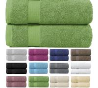 various Juego de Toallas de Verde Premium de 2 Piezas 100% Algodón de 500gsm, Ideal para baño y Piscina, Resistentes, Suaves y Absorbentes(2xDucha 70x130cm)