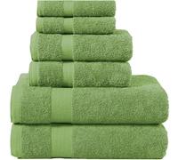 various Juego de Toallas de Verde Premium de 6 Piezas 100% Algodón de 500gsm, Ideal para baño y Piscina, Resistentes, Suaves y Absorbentes(2xDucha, 2xLavadoy 2xTocador)