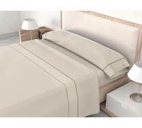 various Juego Sábana Liso Beige Calidad 30/30 144 Hilos,50% poliéster y 50% algodón,Juego de Sábanas para Cama 135 de 3 Piezas, Bajera Ajustable 135x190/200, Encimera 210x270, 1 Funda Almohada 44x155