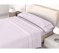 various Juego Sábana Liso Malva Calidad 30/30 144 Hilos,50% poliéster y 50% algodón,Juego de Sábanas para Cama 105 de 3 Piezas, Bajera Ajustable 105x190/200, Encimera 180x270, 1 Funda Almohada 44x125