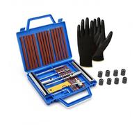 Various Kit Reparación Neumáticos 37 Piezas, Kit Repara Pinchazos sin Cámara para Coche, Moto, Bicicleta y SUV, Herramientas con Mango en T, Reparación Rápida de Emergencia