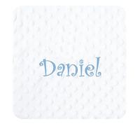 various Manta Bebé Personalizada con Nombre Bordado, 80x110 cm, Mantita Suave y Cálida para Recién Nacido, Microfibra Confortable para Cuna y Cochecito, Regalo Original para Bebé (Blanco)