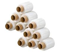 Various Mini Film Transparente o Negro Estirable para Embalar, Película Adhesiva 260 grs x 100 mm,Envoltura Elástica Transparente por Cajas de Embalaje de Paquetes (Mini Film Transparente, rollo 12)