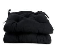 various Pack 2 Cojines para Silla，Cojin de Asiento Decorativo Funda de Poliéster y Relleno de Fibra Hueca 45x45x5cm,Ideal para Comedor, Terraza, Salón y Restaurante,Color Negro