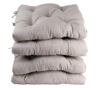 various Pack 4 Cojines para Silla，Cojin de Asiento Decorativo Funda de Poliéster y Relleno de Fibra Hueca 45x45x5cm,Ideal para Comedor, Terraza, Salón y Restaurante,Color Tabaco