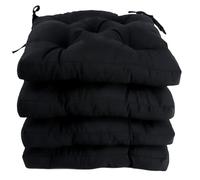 various Pack 4 Cojines para Silla，Cojin de Asiento Decorativo Funda de Poliéster y Relleno de Fibra Hueca 40x40x5cm,Ideal para Comedor, Terraza, Salón y Restaurante,Color Negro