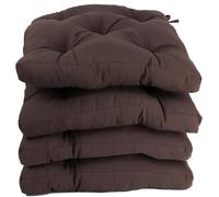 various Pack 4 Cojines para Silla,Cojin de Asiento Decorativo Funda de Poliéster y Relleno de Fibra Hueca 40x40x5cm,Ideal para Comedor, Terraza, Salón y Restaurante,Color Café