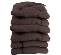 various Pack 6 Cojines para Silla,Cojin de Asiento Decorativo Funda de Poliéster y Relleno de Fibra Hueca 50x50x5cm,Ideal para Comedor, Terraza, Salón y Restaurante,Color Café