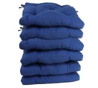 various Pack 6 Cojines para Silla，Cojin de Asiento Decorativo Funda de Poliéster y Relleno de Fibra Hueca 50x50x5cm,Ideal para Comedor, Terraza, Salón y Restaurante,Color Azul
