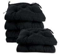 various Pack 6 Cojines para Silla，Cojin de Asiento Decorativo Funda de Poliéster y Relleno de Fibra Hueca 40x40x5cm,Ideal para Comedor, Terraza, Salón y Restaurante,Color Negro
