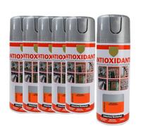 various-Pintura Spray Antioxidante Metalizada Plata 400 Ml para las Superficies de Metal, Hierro y Aluminio,Pack de 6 Unidad