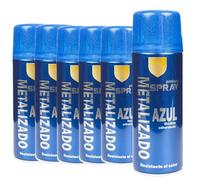 various-Pintura Spray Metalizado Azul Brillo Multicolor Profesional 400ml Adecuado Metal Madera y Plástico Pack de 6 unidad