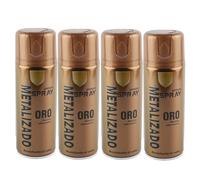 various-Pintura Spray Metalizado Oro Brillo Multicolor Profesional 400ml Adecuado Metal Madera y Plástico Pack de 4 unidad