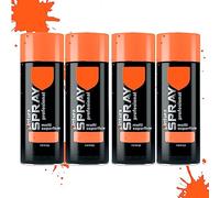various Pintura Spray Naranja de 400 ml Adecuado para las Superficies de Metal, Madera y Plástico Pack de 4 Unidad