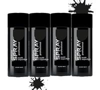 various Pintura Spray Negro Mate de 400 ml Adecuado para las Superficies de Metal, Madera y Plástico Pack de 4 Unidad