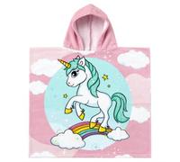 various Poncho Toalla Infantil con Capucha, Toalla de Microfibra para Playa y Baño, Diseño Unicornio Rosa y Azul, Suave y Ligera, para Piscina, Ducha y Vacaciones, 50 x 100 cm