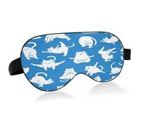 Various Poses of Cats Sleep Mask Lightweight Soft Breathable Eye Mask with Adjustable Strap Blackout Eye Mask for Women Men for Travel Night Sleeping