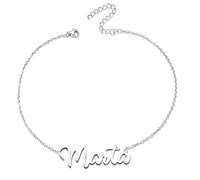 various Pulsera Mujer con Nombre Acero Inoxidable-Brazalete Nombre Personalizado Plateado para Mujer-Regalos Personalizados para Mujer Madres Niña Parejas, Mejor Amiga-Marta