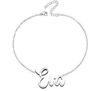 various Pulsera Mujer con Nombre Acero Inoxidable-Brazalete Nombre Personalizado Plateado para Mujer-Regalos Personalizados para Mujer Madres Niña Parejas, Mejor Amiga-Eva
