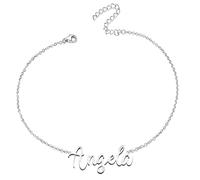 various Pulsera Mujer con Nombre Acero Inoxidable-Brazalete Nombre Personalizado Plateado para Mujer-Regalos Personalizados para Mujer Madres Niña Parejas, Mejor Amiga-Angela