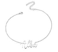 various Pulsera Mujer con Nombre Acero Inoxidable-Brazalete Nombre Personalizado Plateado para Mujer-Regalos Personalizados para Mujer Madres Niña Parejas, Mejor Amiga-Alba