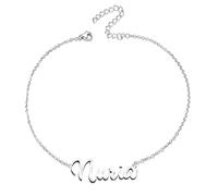 various Pulsera Mujer con Nombre Acero Inoxidable-Brazalete Nombre Personalizado Plateado para Mujer-Regalos Personalizados para Mujer Madres Niña Parejas, Mejor Amiga-Nuria