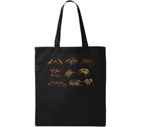 Various Spiders Creepy Crawlers Scary - Bolsa de algodón ecológico natural, color negro, Black, Talla única