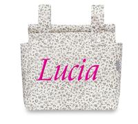 various - Talega para silla de Paseo Bolso Panera Carrito Bebe -Personalizable Nombre Bebé Bordado con Diseño Práctico y Funcional Cierre con Cremallera olso organizador de muselina Color Gris