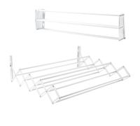 various Tendedero Plegable de Secado de Ropa para Colgar en la Pared,Tendedero Extensible de Pared 60 cm de Intetiot o Exterior de Acero Blanco,Tendedro con 9 Barras Ahorra Espacio