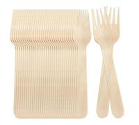 Various Tenedores Desechables de Madera de abedul,Cubiertos Biodegradables,Ecológicos y Compostables,Reciclables,Ideal para Fiestas, Picnic y Cumpleaños (Tenedor16cm, 100 pcs)