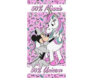 various Toalla de Playa Infantil con Licencia Oficial Disney (Minnie Mouse Unicornio)